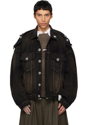 Maison MIHARA YASUHIRO Black Deconstructed Denim Jacket