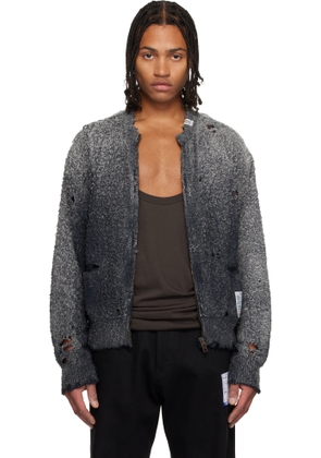 Maison MIHARA YASUHIRO Black Sun Faded Like Knit Cardigan
