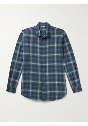 Auralee - Airy Checked Wool-Flannel Shirt - Men - Purple - 3