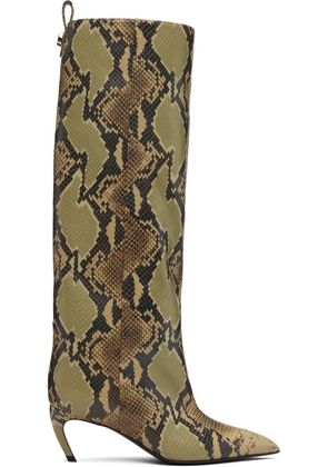 The Attico Khaki Lea Tall Boots