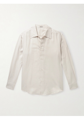 Auralee - Herringbone Cotton and Cashmere-Blend Shirt - Men - White - 3