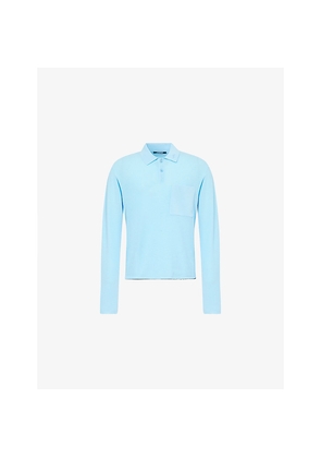 Mens Jacquemus Tricot Long-Sleeves Cotton-Blend Polo Shirt
