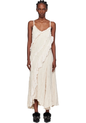 OPEN YY Off-White Ruffle Maxi Dress