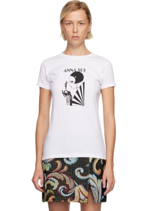Anna Sui White Mad Cap Heiress Baby T-shirt