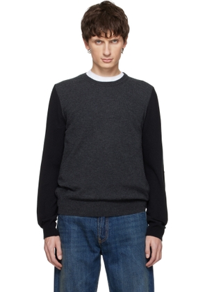 Maison Margiela Gray & Black Two-Tone Wool Sweater