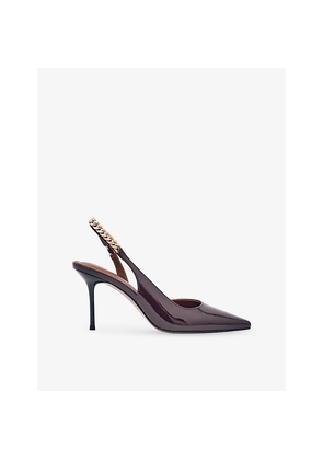 Womens Reiss Lucia Chain Patent-Leather Heeled Courts