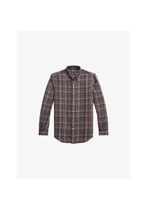 Mens Polo Ralph Lauren Checked Logo-Embroidered Cotton Sport Shirt