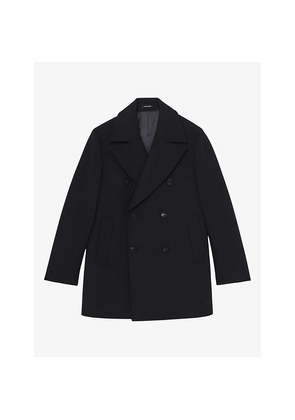 Mens Reiss Present Double-Breasted Wool-Blend Pea Coat
