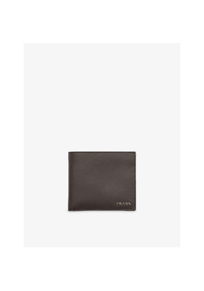 Mens Prada Logo-Plaque Saffiano Leather Wallet