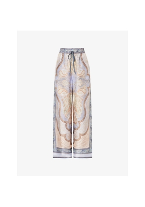 Womens Zimmermann Wanderlust Relaxed-Fit Silk Trousers
