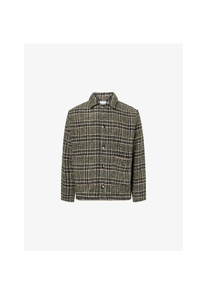 Mens Bound Yosemite Checked Wool Blend Overshirt