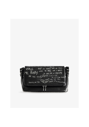 Womens Zadig&Voltaire Rocky II Graffiti Leather Cross-Body Bag