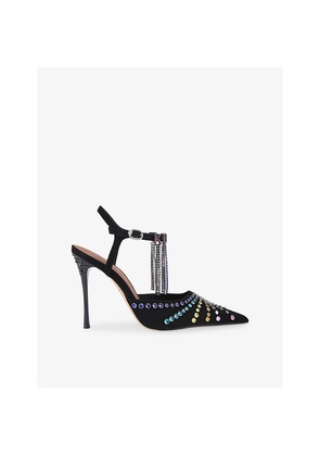 Womens Kurt Geiger London Kurt Crystal Suede Heeled Slingback Courts