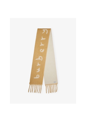 Burberry Reversible Logo Alpaca Wool-Blend Scarf