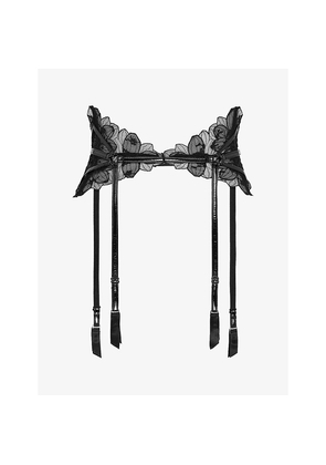 Womens Agent Provocateur Litzia Embroidered Lace Suspender Belt