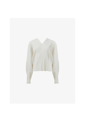 Womens Leem Long-Sleeve Plissé Top