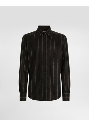 Dolce & Gabbana Pinstriped Flannel Shirt - Man Shirts Multicolor 41