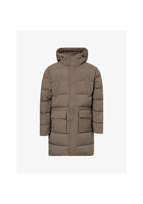 Mens Arne Hooded Mid-Length Puffer Parka