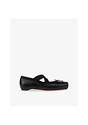 Womens Christian Louboutin Cassiasticina Nappa Leather Flats