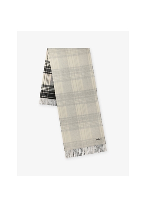 Mulberry Heritage Check Reversible Wool Scarf