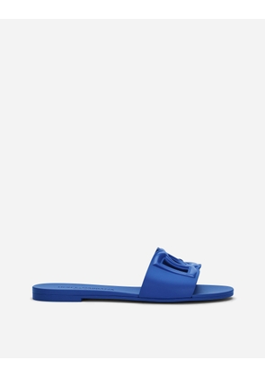 Dolce & Gabbana Beachwear - Woman Slides And Mules Blue Rubber 36