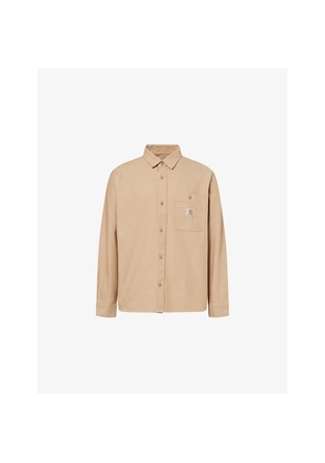 Mens Carhartt WIP Edgar Logo-Patch Cotton Shirt