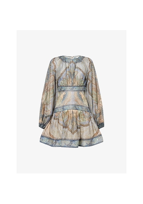 Womens Zimmermann Wander Cotton-Blend Mini Dress