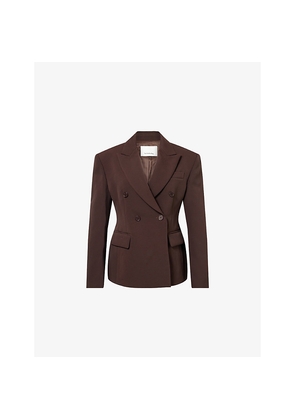 Womens The Frankie Shop Crosby Double-Breasted Woven Blazer