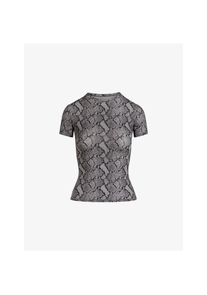 Womens Skims Fits Everybody Snake-Print Short-Sleeve Stretch-Jersey T-Shirt