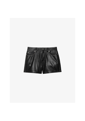Womens Zadig&Voltaire Siddyl Stud-Embellished Leather Shorts