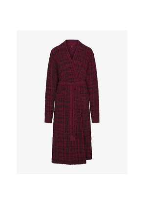 Womens Skims Cozy Plaid Unisex Boucle-Knit Robe