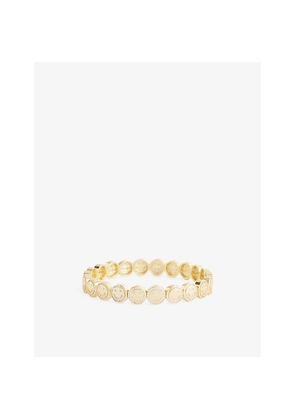 Womens Lisa Gozlan The Bezel Happy Face 18ct Yellow Gold-Plated Brass and Cubic Zirconia Bracelet