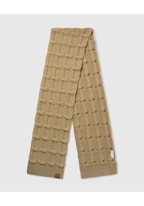 Stella McCartney - Falabella Cable-Knit Scarf, Woman, Camel