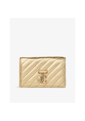 Womens Jimmy Choo Curve Nello Quilted Leather Cardholder