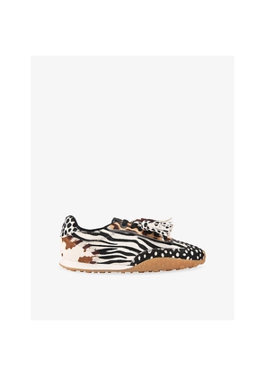 Womens KG Kurt Geiger Lantana Printed Faux-Leather Trainers