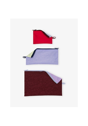 Womens Baggu Kaleidoscope-Print Flat Woven Pouch Set Of Three