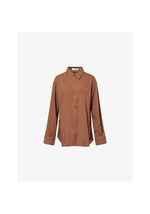 Womens The Frankie Shop Peri Striped Woven Shirt