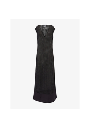 Womens Seafolly Crochet Sleeveless Knitted Maxi Dress