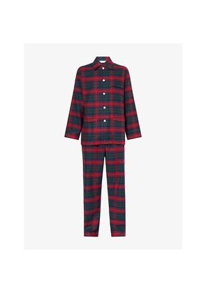 Mens Derek Rose Kelburn Check-Print Brushed-Cotton Pyjama Set