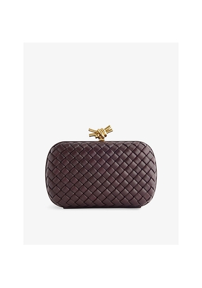 Womens Bottega Veneta Knot Intrecciato Leather Clutch