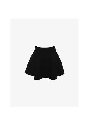 Womens House of CB Rosina Flared Wool-Blend Mini Skirt