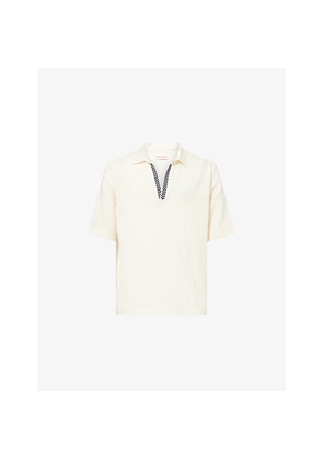Mens Orlebar Brown Ridley Embroidery Cotton-Knit Polo Shirt