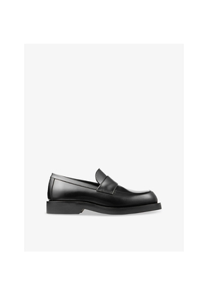 Womens Jimmy Choo Buff Slip-On Leather Loafers