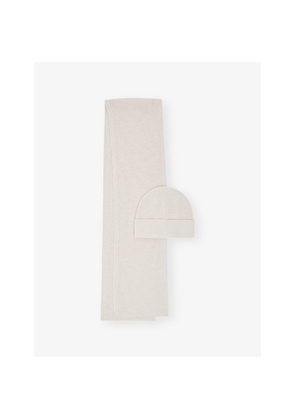 Mens Reiss Chesterfield Merino-Wool Beanie and Scarf Gift Set