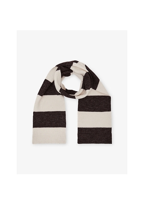 Mens Reiss Wesley Striped Knitted Scarf