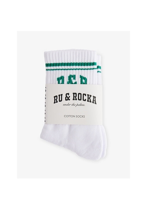 Womens Ru & Rocka Varsity Crew Cotton-Blend Socks