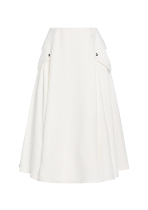 Bottega Veneta Pleated Twill Midi Skirt - Moda Operandi