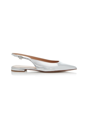 Gianvito Rossi Robbie Metallic Leather Slingback Flats - Moda Operandi
