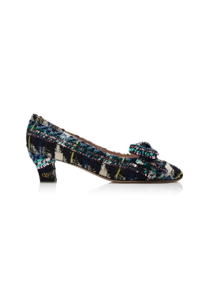 Valentino Garavani Bowow Tweed Pumps - Moda Operandi