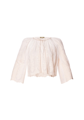 Lena Hoschek Ophelia Cotton Tie-Detailed Top - Moda Operandi